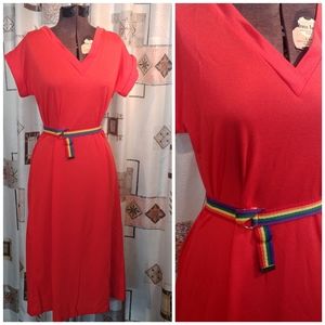 Med-ish Vintage Roller Girl Coral Dress